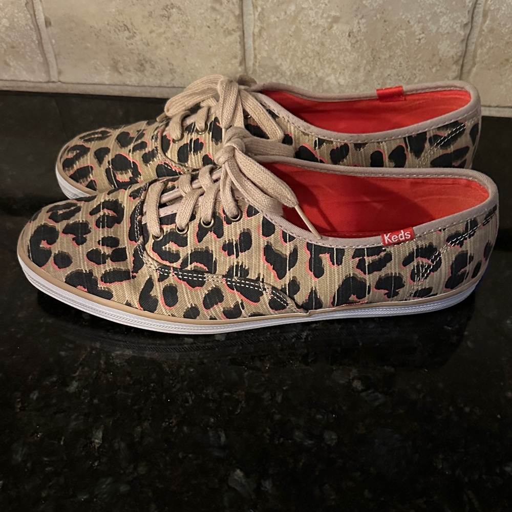 Keds Women's Wild Print Sneakers - Beige and Black 7.5